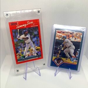 Sammy Sosa 1989 Donruss Rookie Card & 2003 Topps Opening Day Chicago Cubs Ranger